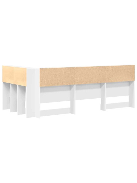 Hoiustamispeatoe riiuliga peaga valge 90 cm tehispuit