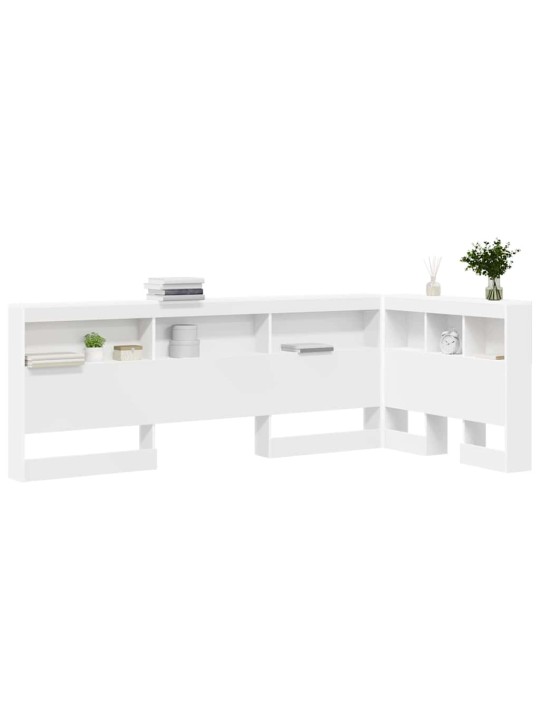 Hoiustamispeatoe riiuliga peaga valge 90 cm tehispuit