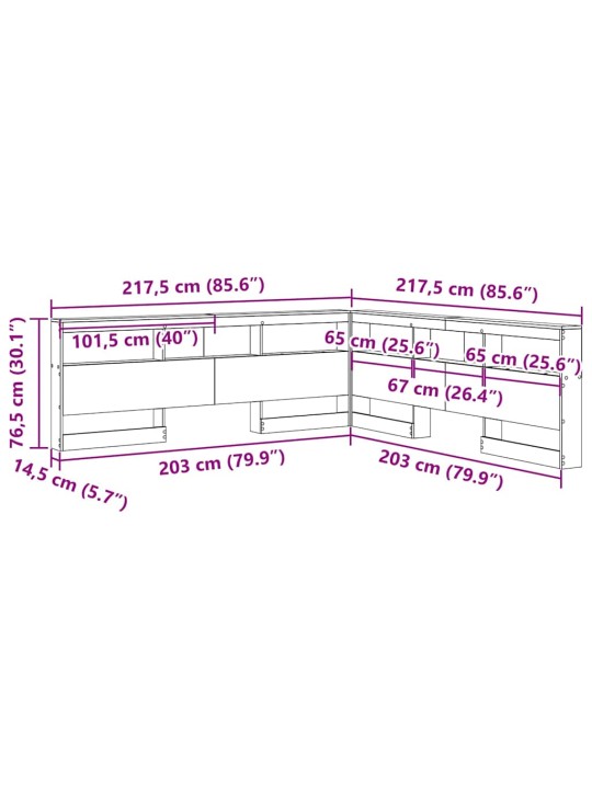 Hoiustamispeatoe riiuliga peaga vana puit 200 cm tehispuit