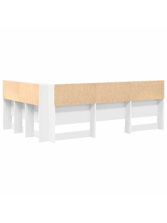 Hoiustamispeatoe riiuliga peaga valge 120 cm tehispuit