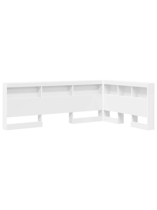 Hoiustamispeatoe riiuliga peaga valge 120 cm tehispuit