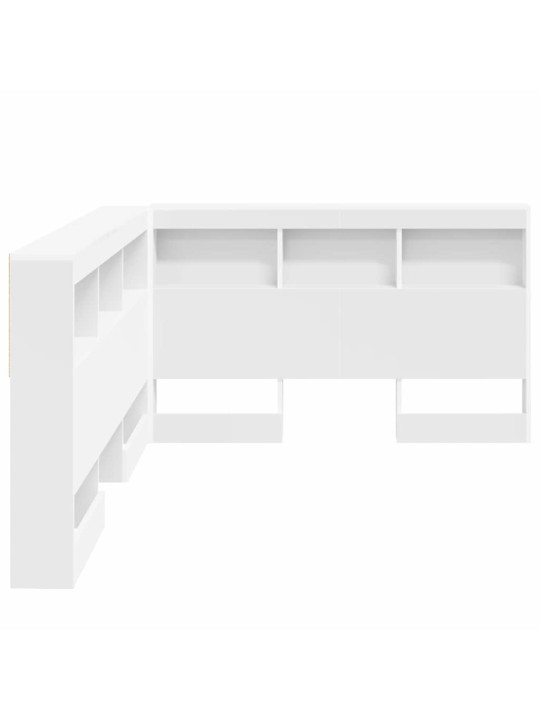 Hoiustamispeatoe riiuliga peaga valge 120 cm tehispuit