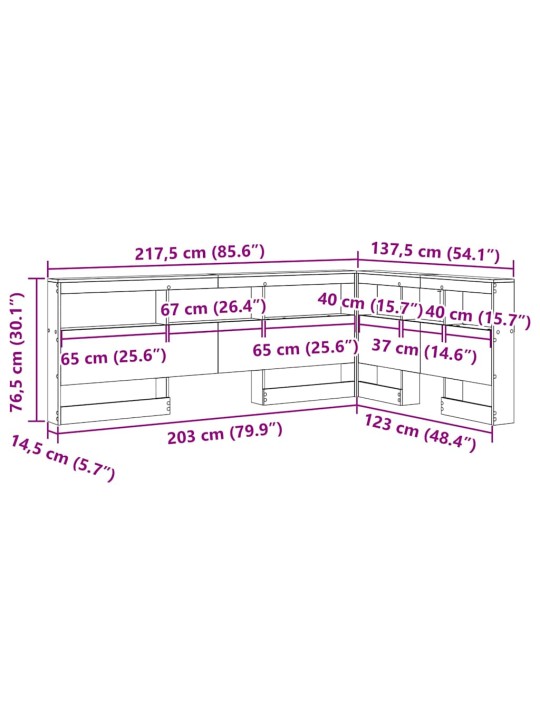 Hoiustamispeatoe riiuliga peaga betoonihall 120 cm tehispuit