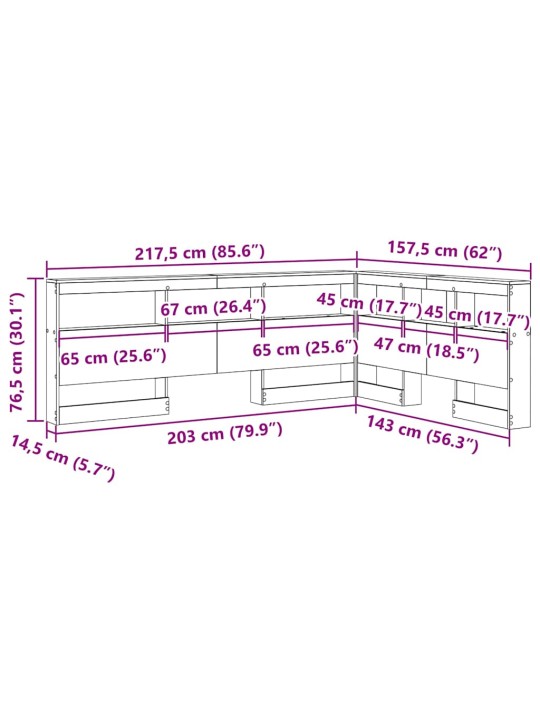 Hoiustamispeatoe riiuliga peaga betoonihall 140 cm tehispuit