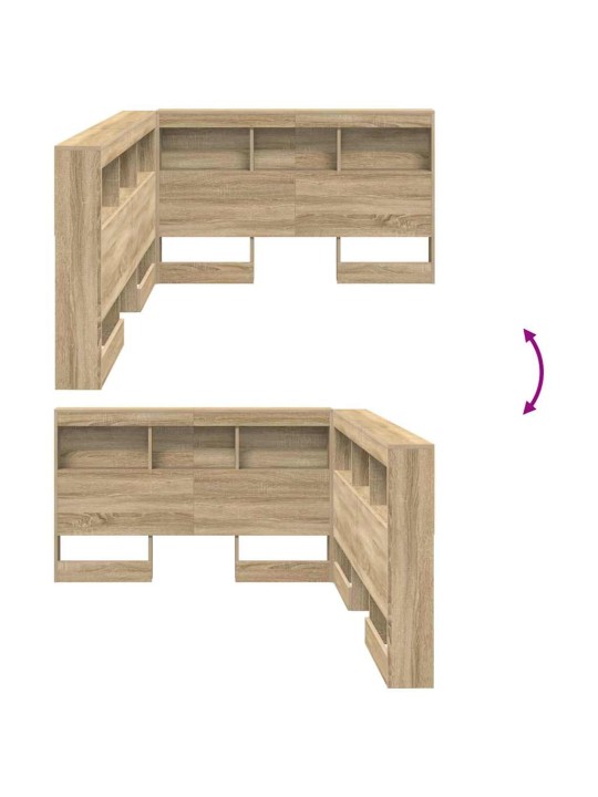 Hoiustamispeatoe riiuliga peaga sonoma tamm 120 cm tehispuit