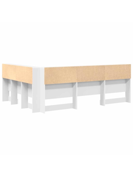 Hoiustamispeatoe riiuliga peaga valge 140 cm tehispuit
