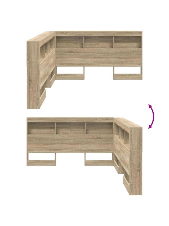 Hoiustamispeatoe riiuliga peaga sonoma tamm 140 cm tehispuit
