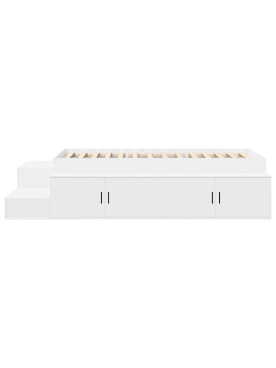 Voodi hoiukohaga raam valge 244 x 127 x 53.5 cm tehispuit
