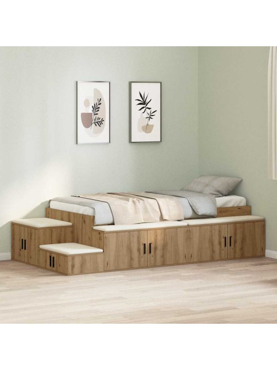 Voodi hoiukohaga raam käsitöötamm 244 x 127 x 53.5 cm tehispuit