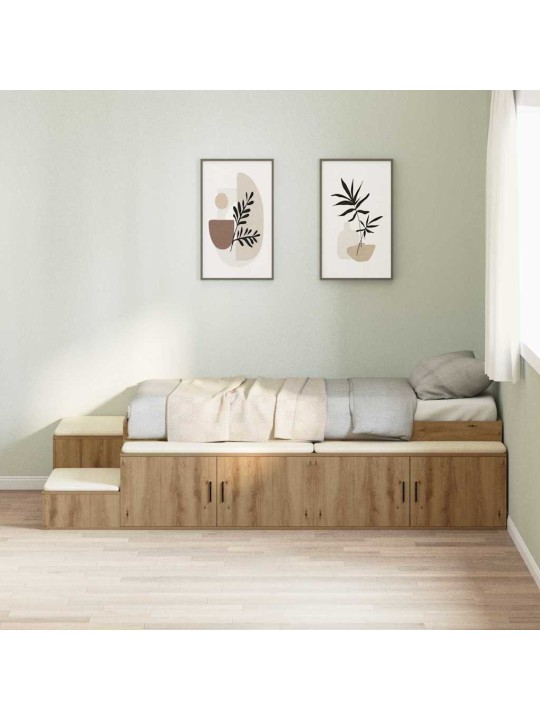 Voodi hoiukohaga raam käsitöötamm 244 x 127 x 53.5 cm tehispuit