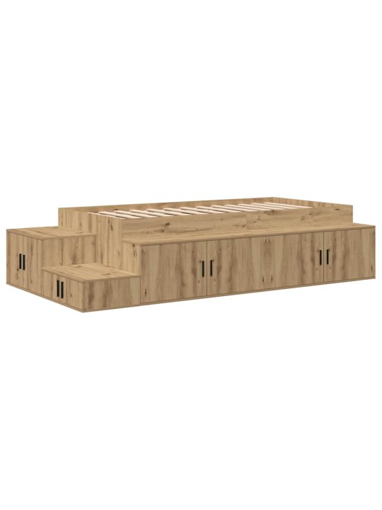 Voodi hoiukohaga raam käsitöötamm 244 x 127 x 53.5 cm tehispuit