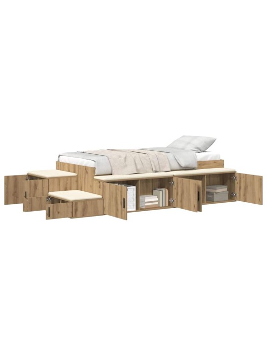 Voodi hoiukohaga raam käsitöötamm 244 x 127 x 53.5 cm tehispuit