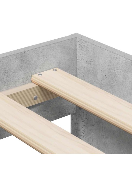 Voodi hoiukohaga raam betoonhall 234 x 118 x 53.5 cm tehispuit