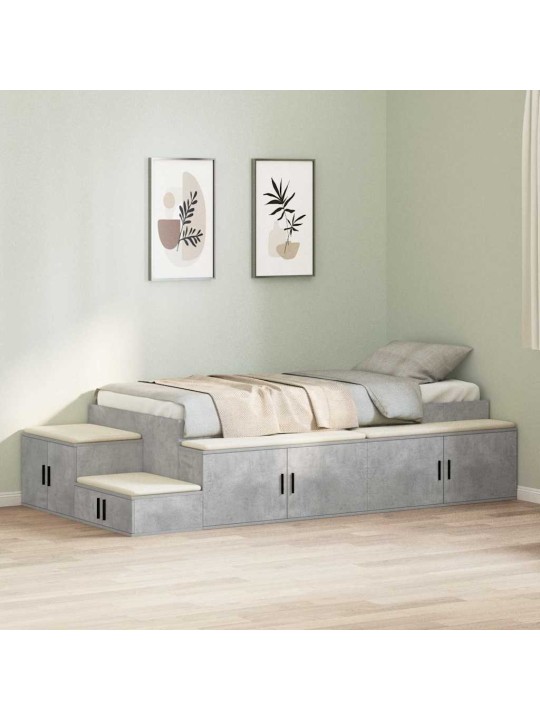Voodi hoiukohaga raam betoonhall 234 x 118 x 53.5 cm tehispuit