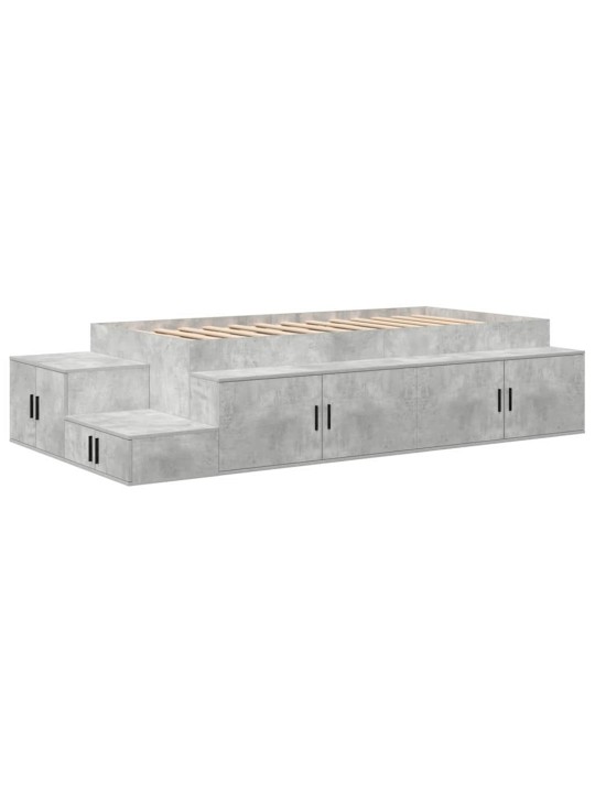 Voodi hoiukohaga raam betoonhall 234 x 118 x 53.5 cm tehispuit