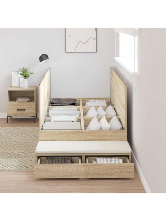 Voodi hoiukohaga raam sahtliga sonoma tamm 236.5 x 80 x 31.5 cm