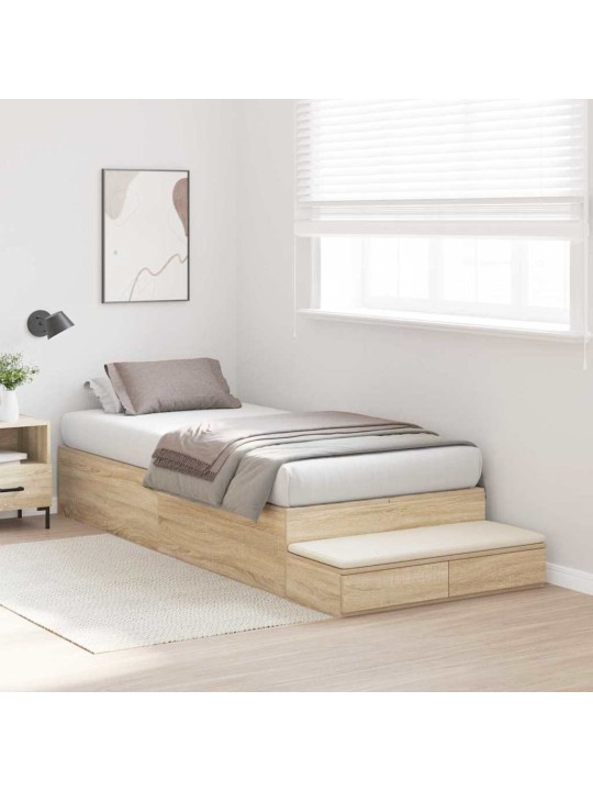 Voodi hoiukohaga raam sahtliga sonoma tamm 236.5 x 80 x 31.5 cm