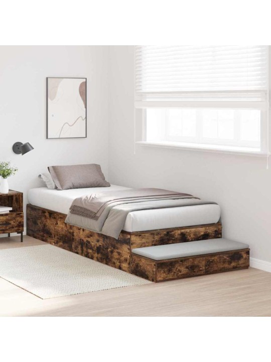 Voodi hoiukohaga raam suitsetatud tamm 236.5 x 80 x 31.5 cm