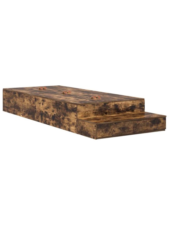 Voodi hoiukohaga raam suitsetatud tamm 236.5 x 80 x 31.5 cm