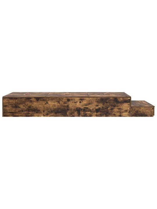 Voodi hoiukohaga raam suitsetatud tamm 236.5 x 80 x 31.5 cm
