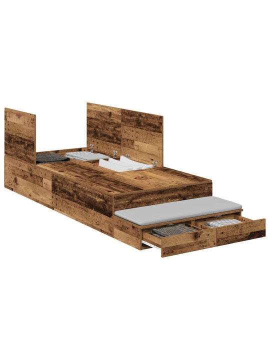Voodi hoiukohaga raam vana puit 236.5 x 80 x 31.5 cm tehispuit