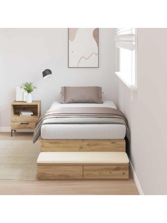 Voodi hoiukohaga raam sahtliga käsitöötamm 236.5 x 80 x 31.5 cm