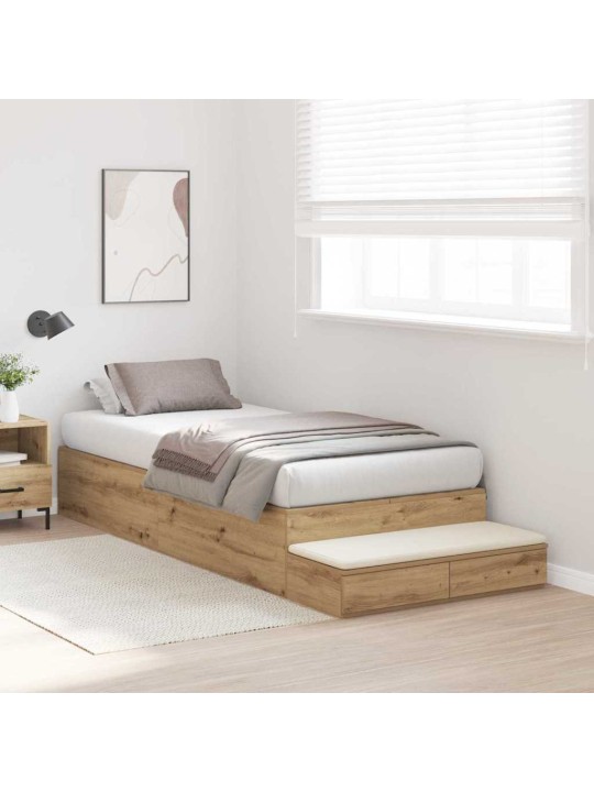 Voodi hoiukohaga raam sahtliga käsitöötamm 236.5 x 80 x 31.5 cm