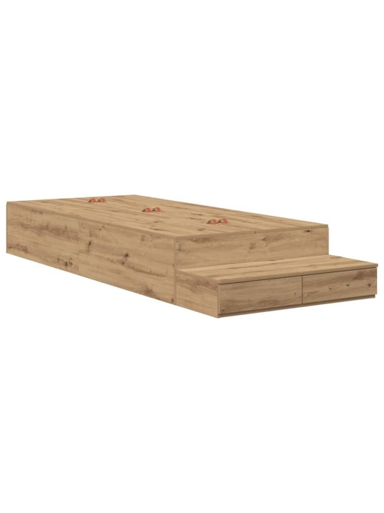 Voodi hoiukohaga raam sahtliga käsitöötamm 236.5 x 80 x 31.5 cm