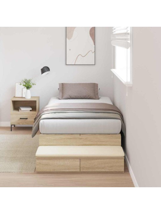 Voodi hoiukohaga raam sahtliga sonoma tamm 236.5 x 90 x 31.5 cm