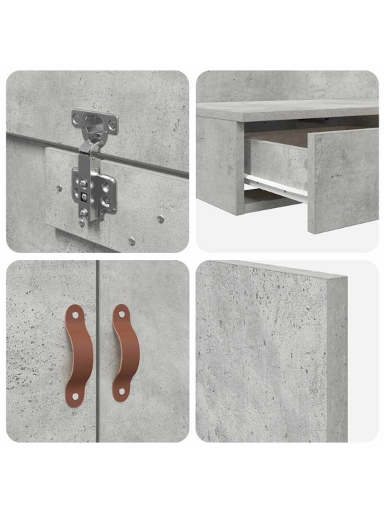 Voodi hoiukohaga raam betoonhall 236.5 x 90 x 31.5 cm tehispuit