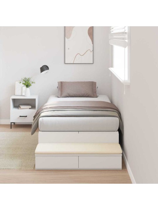Voodi hoiukohaga raam valge 236.5 x 90 x 31.5 cm tehispuit