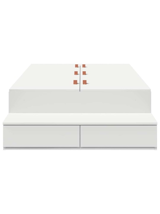Voodi hoiukohaga raam valge 236.5 x 90 x 31.5 cm tehispuit