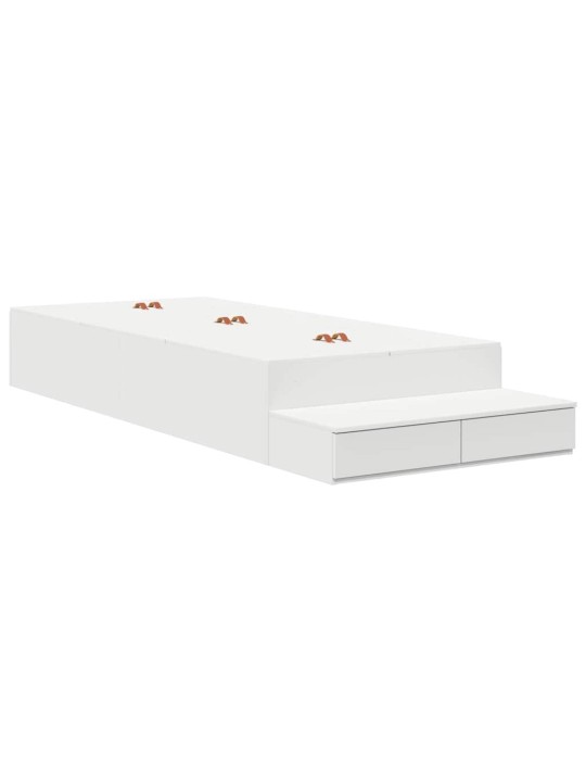 Voodi hoiukohaga raam valge 236.5 x 90 x 31.5 cm tehispuit