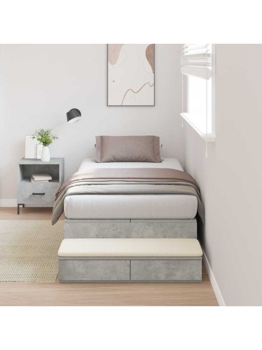 Voodi hoiukohaga raam sahtliga betoonhall 236.5 x 100 x 31.5 cm