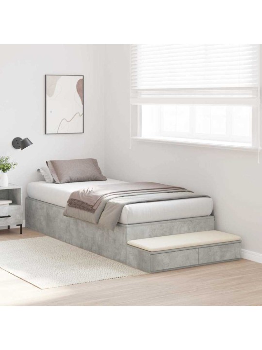 Voodi hoiukohaga raam sahtliga betoonhall 236.5 x 100 x 31.5 cm