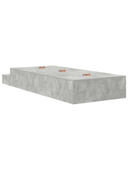 Voodi hoiukohaga raam sahtliga betoonhall 236.5 x 100 x 31.5 cm