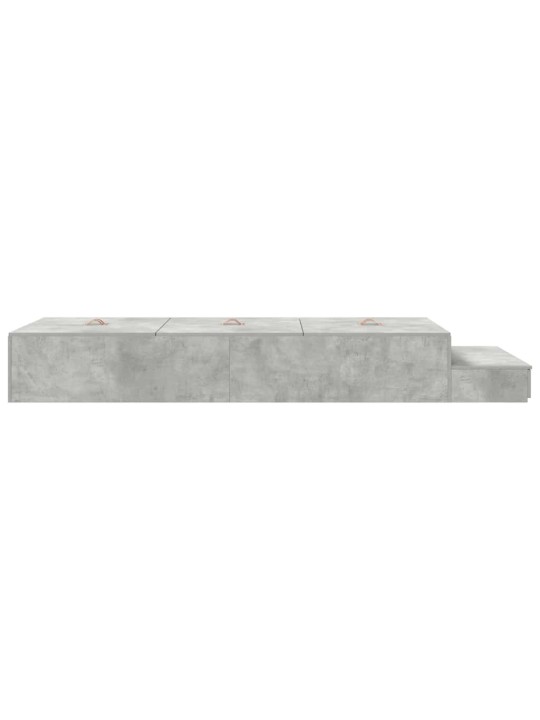 Voodi hoiukohaga raam sahtliga betoonhall 236.5 x 100 x 31.5 cm