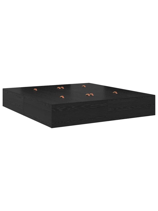 Voodi hoiukohaga raam must tamm 236.5 x 200 x 31.5 cm tehispuit