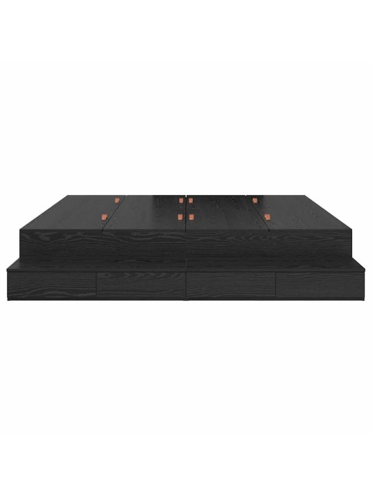 Voodi hoiukohaga raam must tamm 236.5 x 200 x 31.5 cm tehispuit