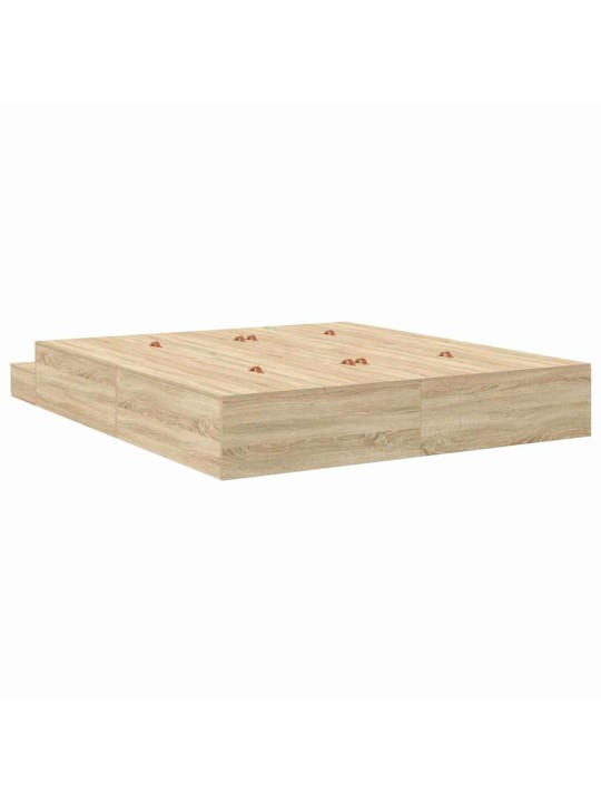Voodi hoiukohaga raam uksega sonoma tamm 236.5 x 200 x 31.5 cm