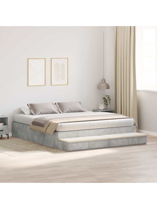 Voodi hoiukohaga raam sahtliga betoonhall 236.5 x 200 x 31.5 cm
