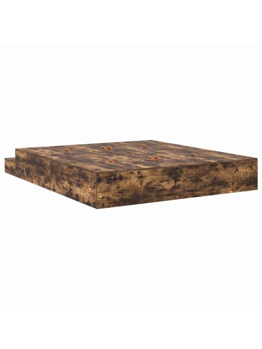 Voodi hoiukohaga raam suitsetatud tamm 236.5 x 200 x 31.5 cm