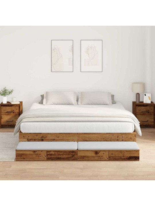 Voodi hoiukohaga raam vana puit 236.5 x 200 x 31.5 cm tehispuit