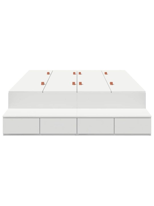 Voodi hoiukohaga raam valge 236.5 x 120 x 31.5 cm tehispuit