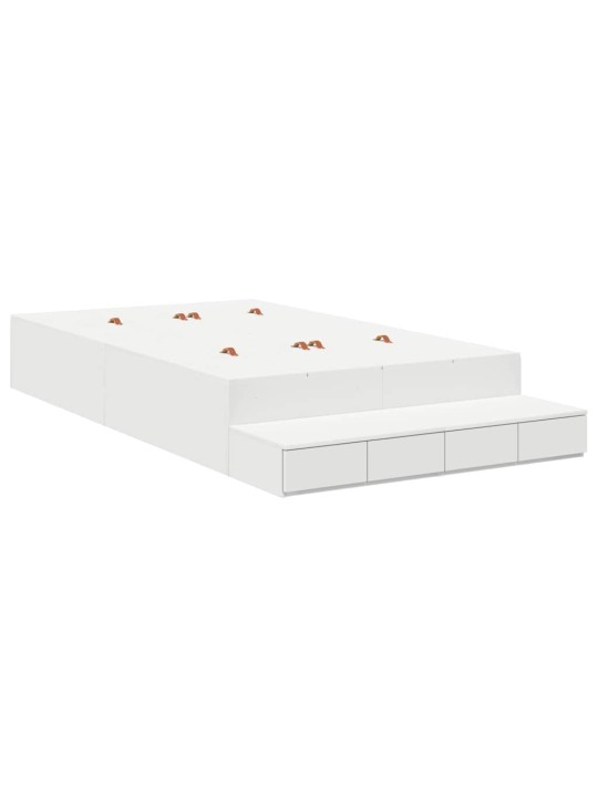 Voodi hoiukohaga raam valge 236.5 x 120 x 31.5 cm tehispuit