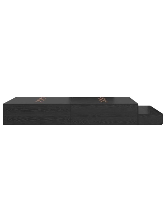 Voodi hoiukohaga raam must tamm 236.5 x 120 x 31.5 cm tehispuit