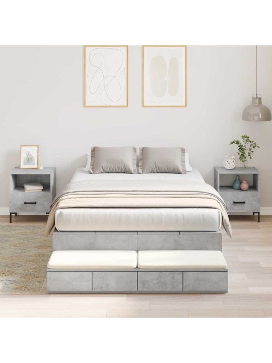Voodi hoiukohaga raam sahtliga betoonhall 236.5 x 120 x 31.5 cm