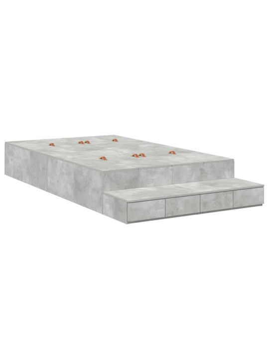 Voodi hoiukohaga raam sahtliga betoonhall 236.5 x 120 x 31.5 cm