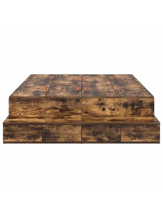 Voodi hoiukohaga raam suitsetatud tamm 236.5 x 120 x 31.5 cm