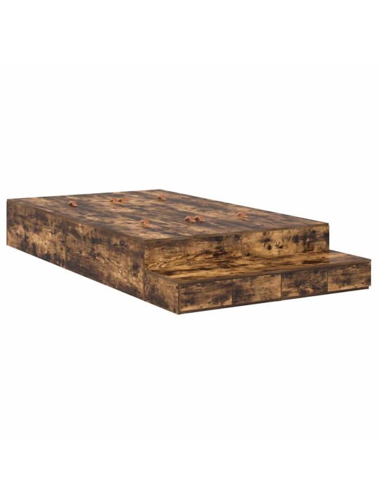Voodi hoiukohaga raam suitsetatud tamm 236.5 x 120 x 31.5 cm
